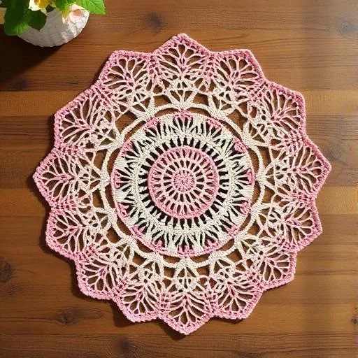 Peça de crochê feita por Maria Aparecida